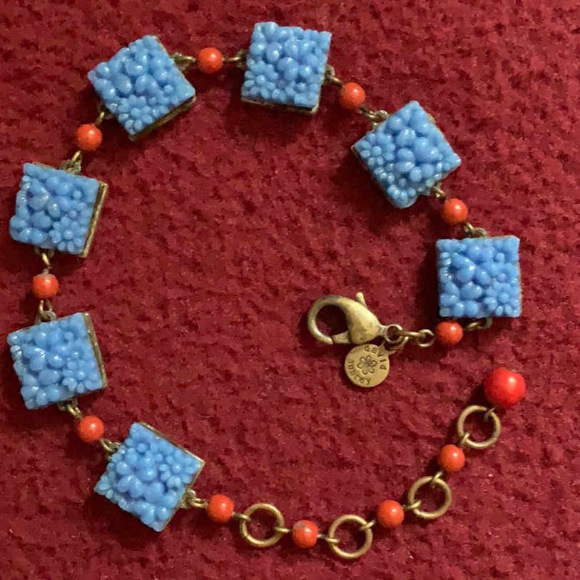 Blue And Red Beaded Bracelet